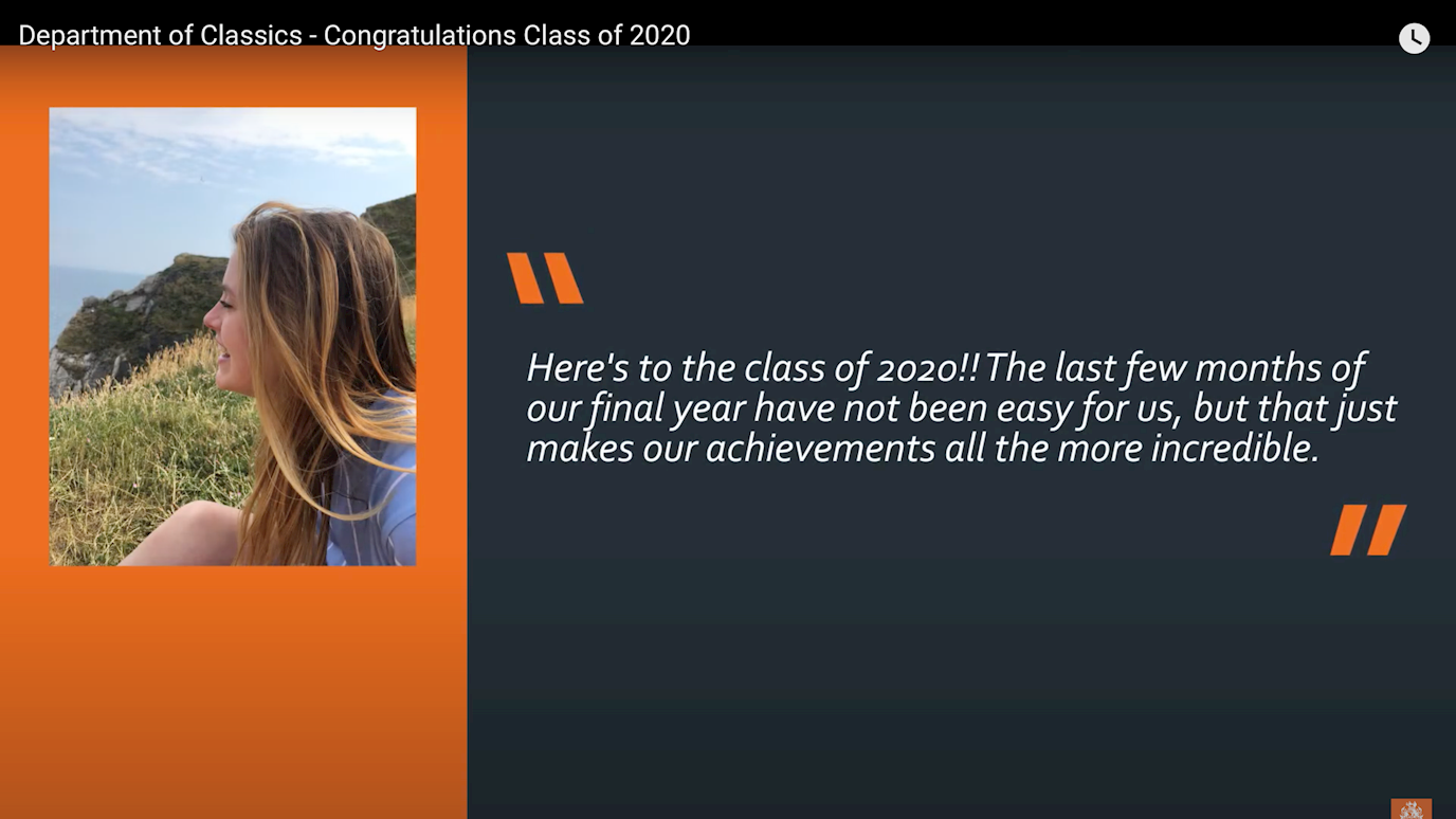 Classics Class of 2020 congratulations video.png