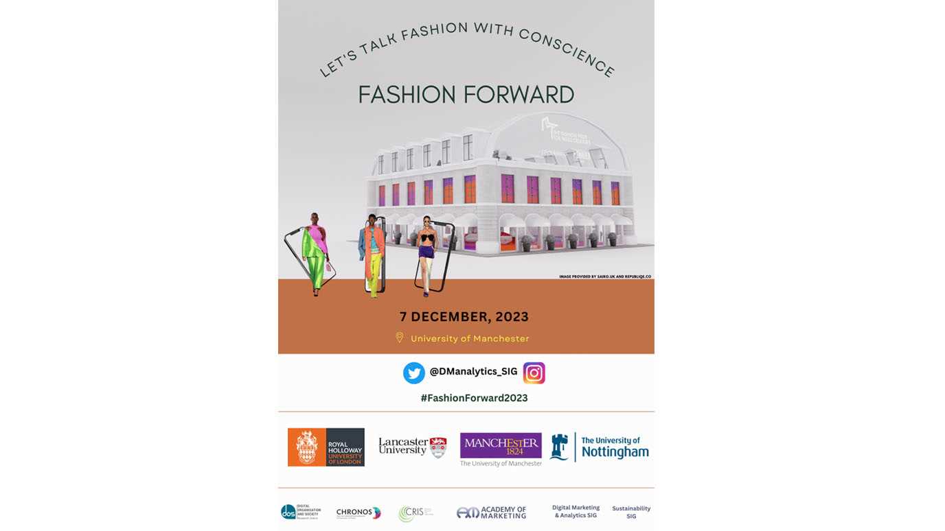 Poster for Fashion Forward: Let's talk fashion with conscience event on 7 December 2023