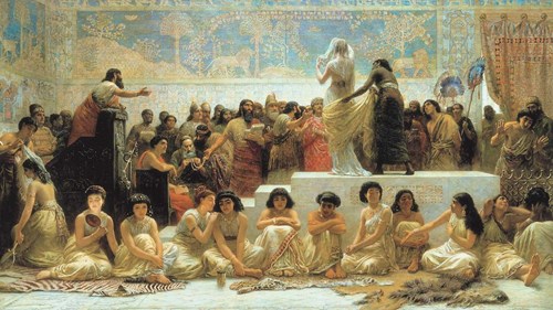 Edwin Long's painting 'The Babylonian Marriage Market' (1875)