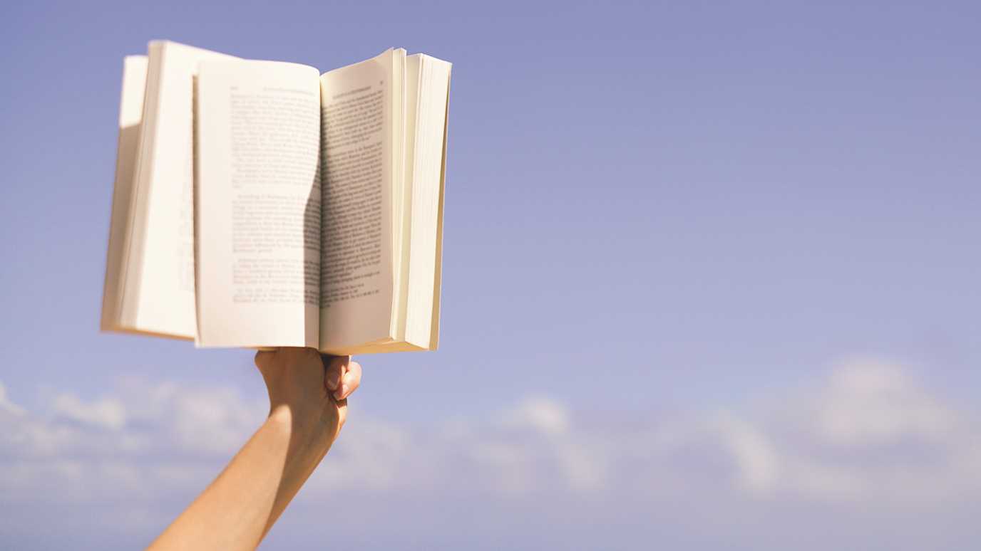 Book, hand, sky, reading, pages - English Literature