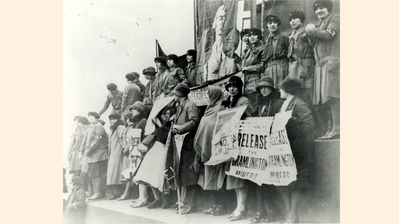 General Strike: Women demonstrating against imprisonment of Cramlington miners (Image: Working Class Movement Library)