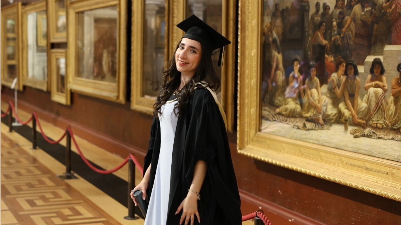 Sarah in the Picture Gallery at Graduation 
