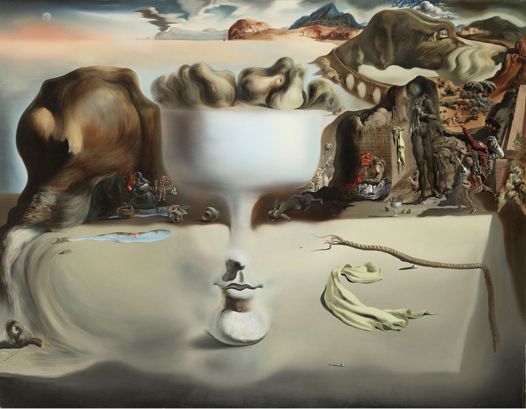 Apparition Of Face And Fruit Dish On A Beach Salvador Dali